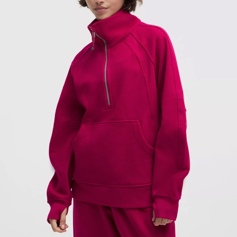 Lululemon Scuba Oversized Funnel-Neck Half Zip Long Berry Rumble - M/L - Picture 15 of 15